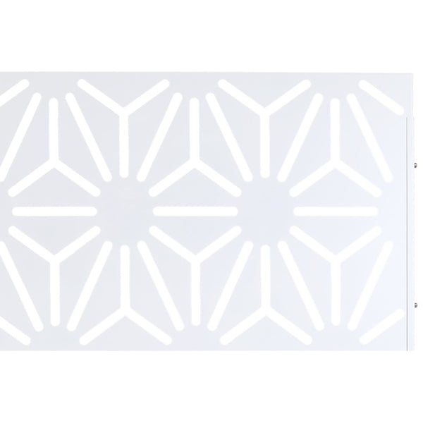 English Elm Outdoor Geometric Metal Privacy Screen Freestanding Sculptural Lattice Panel for Patio White W465P193278