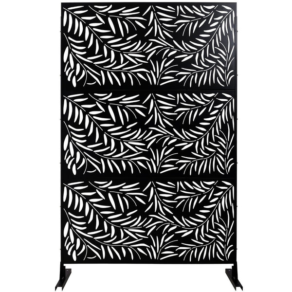 English Elm Outdoor Freestanding Metal Privacy Screen Geometric Lattice Panel for Deck Patio Garden Black PS119 W465P193279