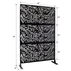 English Elm Outdoor Freestanding Metal Privacy Screen Geometric Lattice Panel for Deck Patio Garden Black PS119 W465P193279