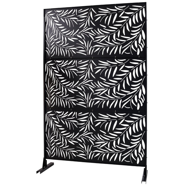 English Elm Outdoor Freestanding Metal Privacy Screen Geometric Lattice Panel for Deck Patio Garden Black PS119 W465P193279