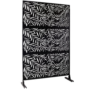 English Elm Outdoor Freestanding Metal Privacy Screen Geometric Lattice Panel for Deck Patio Garden Black PS119 W465P193279