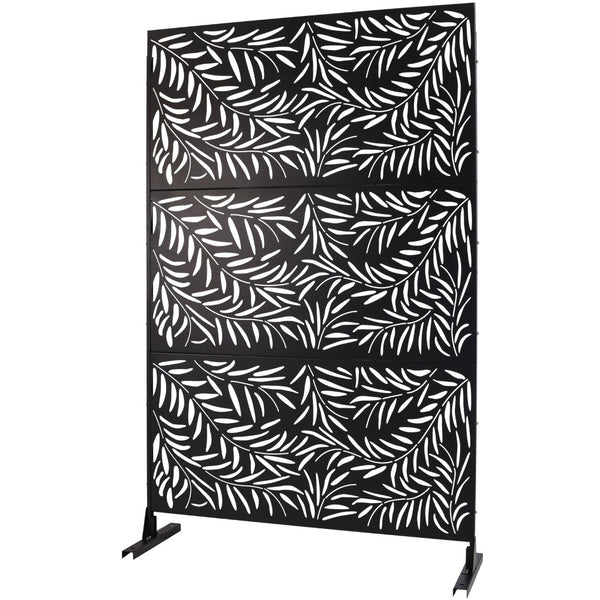 English Elm Outdoor Freestanding Metal Privacy Screen Geometric Lattice Panel for Deck Patio Garden Black PS119 W465P193279