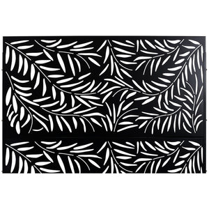 English Elm Outdoor Freestanding Metal Privacy Screen Geometric Lattice Panel for Deck Patio Garden Black PS119 W465P193279