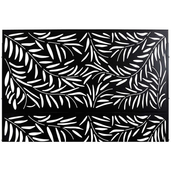 English Elm Outdoor Freestanding Metal Privacy Screen Geometric Lattice Panel for Deck Patio Garden Black PS119 W465P193279
