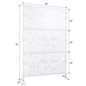 English Elm Outdoor Freestanding Metal Privacy Screen Geometric Lattice Panel for Deck Patio Garden White PS119 W465P193280