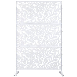 English Elm Outdoor Freestanding Metal Privacy Screen Geometric Lattice Panel for Deck Patio Garden White PS119 W465P193280