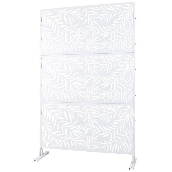 English Elm Outdoor Freestanding Metal Privacy Screen Geometric Lattice Panel for Deck Patio Garden White PS119 W465P193280