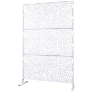 English Elm Outdoor Freestanding Metal Privacy Screen Geometric Lattice Panel for Deck Patio Garden White PS119 W465P193280