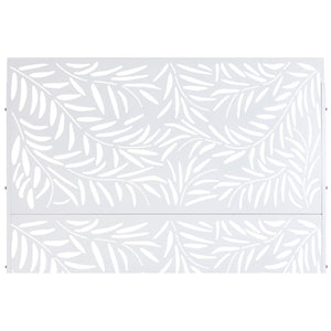 English Elm Outdoor Freestanding Metal Privacy Screen Geometric Lattice Panel for Deck Patio Garden White PS119 W465P193280
