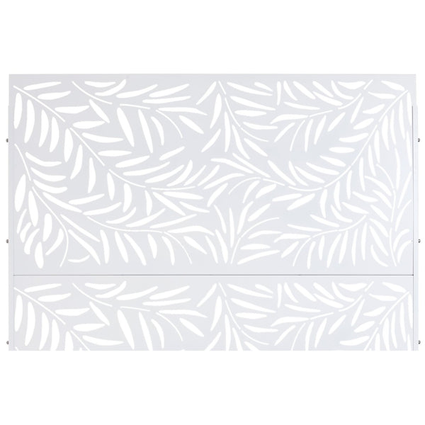 English Elm Outdoor Freestanding Metal Privacy Screen Geometric Lattice Panel for Deck Patio Garden White PS119 W465P193280