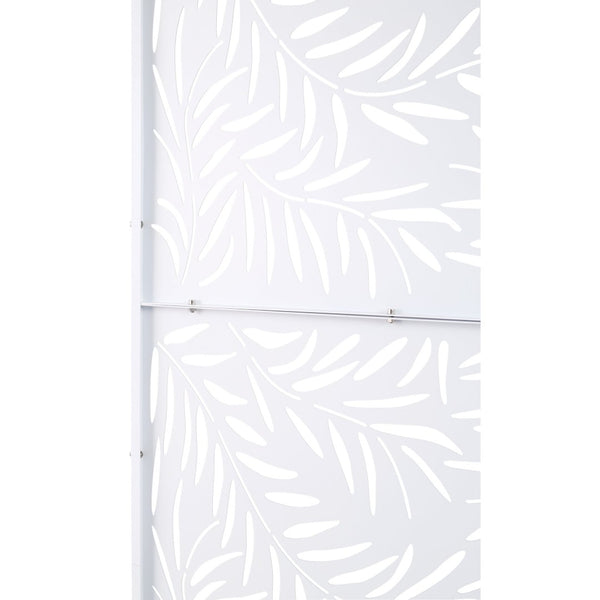 English Elm Outdoor Freestanding Metal Privacy Screen Geometric Lattice Panel for Deck Patio Garden White PS119 W465P193280
