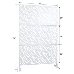English Elm Outdoor Freestanding Metal Privacy Screen Lattice Panel for Deck Balcony Patio White W465P193281
