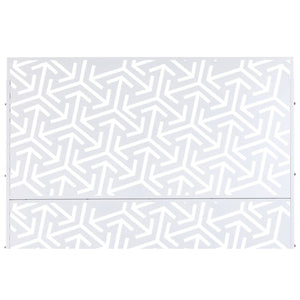 English Elm Outdoor Freestanding Metal Privacy Screen Lattice Panel for Deck Balcony Patio White W465P193281