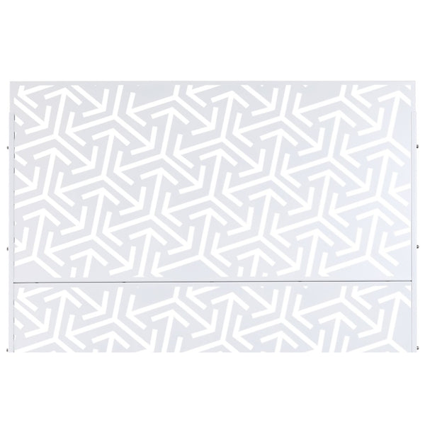 English Elm Outdoor Freestanding Metal Privacy Screen Lattice Panel for Deck Balcony Patio White W465P193281