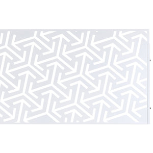 English Elm Outdoor Freestanding Metal Privacy Screen Lattice Panel for Deck Balcony Patio White W465P193281
