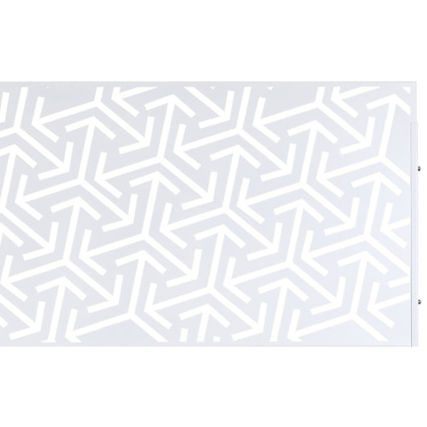English Elm Outdoor Freestanding Metal Privacy Screen Lattice Panel for Deck Balcony Patio White W465P193281