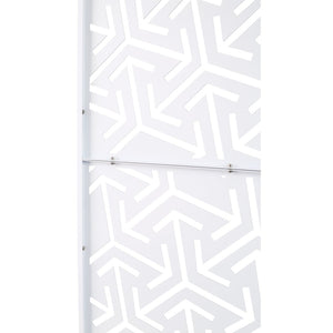 English Elm Outdoor Freestanding Metal Privacy Screen Lattice Panel for Deck Balcony Patio White W465P193281