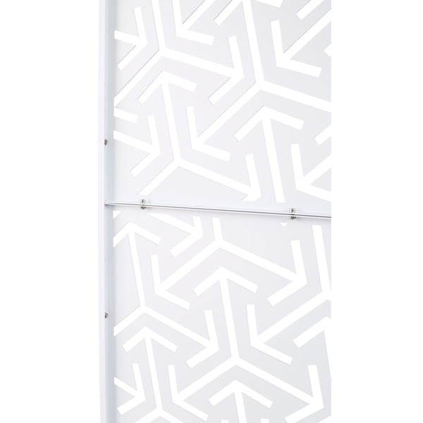 English Elm Outdoor Freestanding Metal Privacy Screen Lattice Panel for Deck Balcony Patio White W465P193281