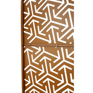 English Elm Outdoor Freestanding Metal Privacy Screen Lattice Panel for Deck Balcony Patio Brown W465P193283