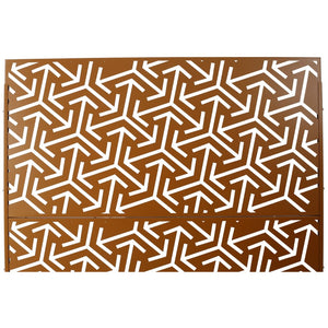 English Elm Outdoor Freestanding Metal Privacy Screen Lattice Panel for Deck Balcony Patio Brown W465P193283