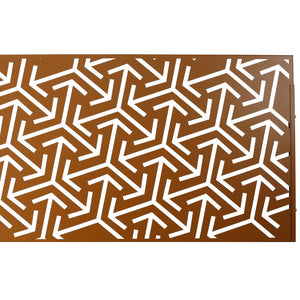 English Elm Outdoor Freestanding Metal Privacy Screen Lattice Panel for Deck Balcony Patio Brown W465P193283