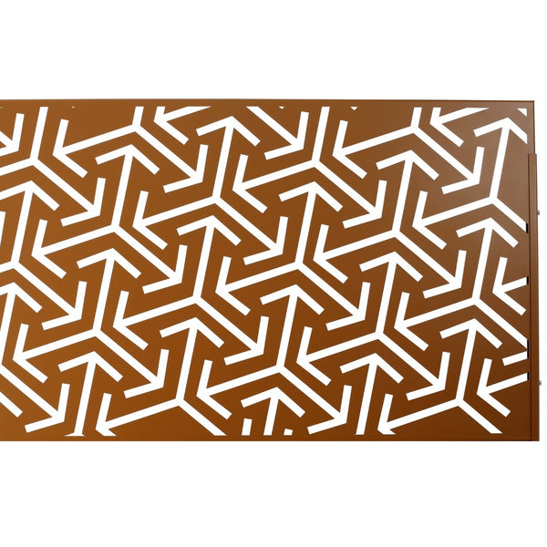 English Elm Outdoor Freestanding Metal Privacy Screen Lattice Panel for Deck Balcony Patio Brown W465P193283