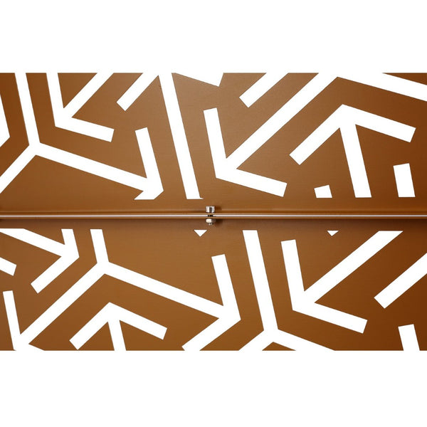 English Elm Outdoor Freestanding Metal Privacy Screen Lattice Panel for Deck Balcony Patio Brown W465P193283