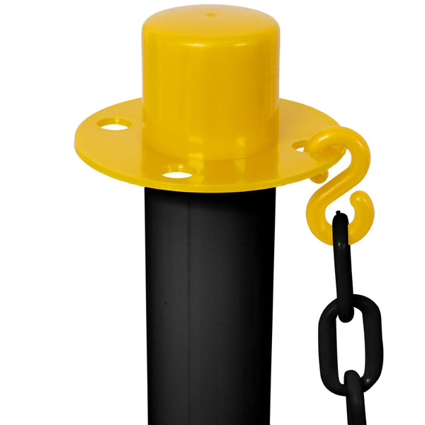 English Elm 12 Pack Delineator Posts Fillable Base Crowd Control Safety Barrier with 5ft Chain Yellow+Black W465P194162
