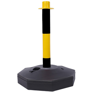 English Elm 12 Pack Delineator Posts Fillable Base Crowd Control Safety Barrier with 5ft Chain Yellow+Black W465P194162