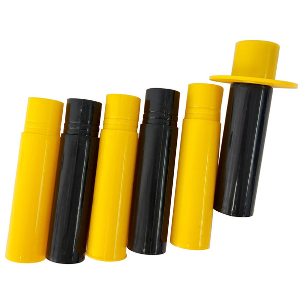 English Elm 12 Pack Delineator Posts Fillable Base Crowd Control Safety Barrier with 5ft Chain Yellow+Black W465P194162