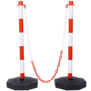 English Elm 12 Pack Delineator Posts Fillable Base Crowd Control Safety Barrier with 5ft Chain White+Red W465P194164