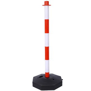 English Elm 12 Pack Delineator Posts Fillable Base Crowd Control Safety Barrier with 5ft Chain White+Red W465P194164