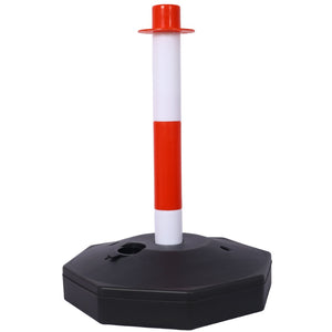 English Elm 12 Pack Delineator Posts Fillable Base Crowd Control Safety Barrier with 5ft Chain White+Red W465P194164