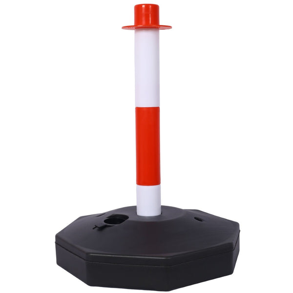 English Elm 12 Pack Delineator Posts Fillable Base Crowd Control Safety Barrier with 5ft Chain White+Red W465P194164