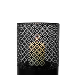 English Elm Lantern Column Pair Metal Cut-out Candle Pillars for Garden Patio Indoor Decor W465P194213