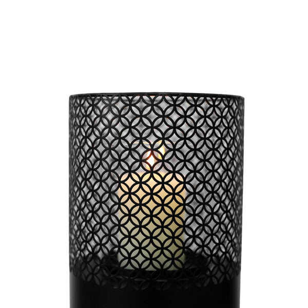 English Elm Lantern Column Pair Metal Cut-out Candle Pillars for Garden Patio Indoor Decor W465P194213