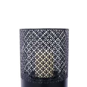 English Elm Lantern Column Pair Metal Cut-out Candle Pillars for Garden Patio Indoor Decor W465P194213