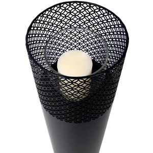 English Elm Lantern Column Pair Metal Cut-out Candle Pillars for Garden Patio Indoor Decor W465P194213