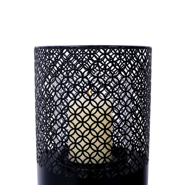 English Elm Lantern Column Pair Metal Cut-out Candle Pillars for Garden Patio Indoor Decor W465P194213