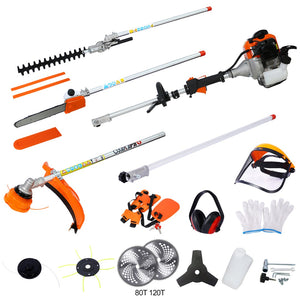 English Elm 12 in 1 Gas Powered Multi Tool System 32.6cc Engine Pole Saw Trimmer Combo W465P195376