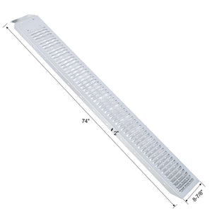English Elm 74" Steel Loading Ramps 960lb Capacity Anti-slip Tread for Atv Dirt Bike Pickup W465P202883