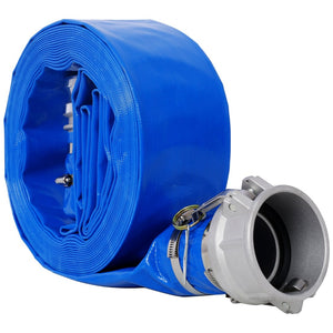 English Elm 3"x50ft Pool Backwash Lay Flat Pvc Hose Heavy Duty Camlock Fittings Discharge W465P203282