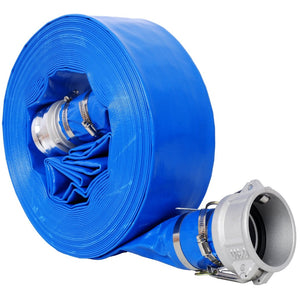 English Elm 3"x100ft Pool Backwash Lay Flat Pvc Hose Heavy Duty Reinforced with Camlock Fittings W465P203285