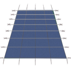 English Elm Inground Pool Safety Cover Mesh Rectangle 18x36ft Triple Stitched Winter Protection Blue W465P203691