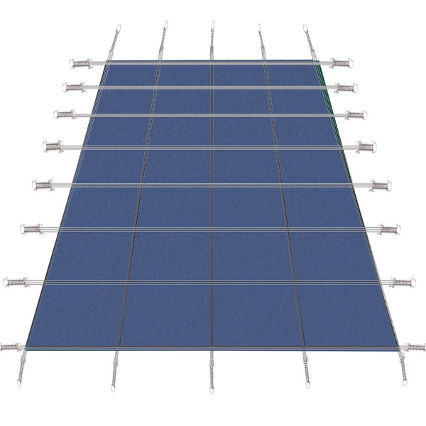 English Elm Inground Pool Safety Cover Mesh Rectangle 18x36ft Triple Stitched Winter Protection Blue W465P203691