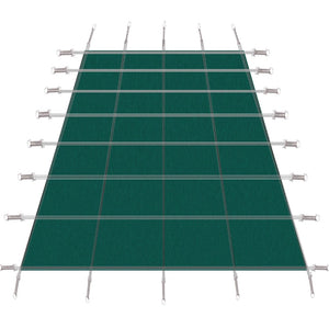 English Elm Inground Pool Safety Cover Mesh Rectangle 18x36ft Triple Stitched Winter Protection Green W465P203692