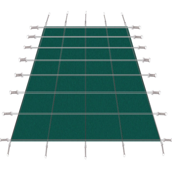 English Elm Inground Pool Safety Cover Mesh Rectangle 18x36ft Triple Stitched Winter Protection Green W465P203692