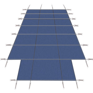 English Elm Pool Safety Cover for 16x32 Rectangular Inground with Step Polypropylene Mesh Winter Blue W465P203693