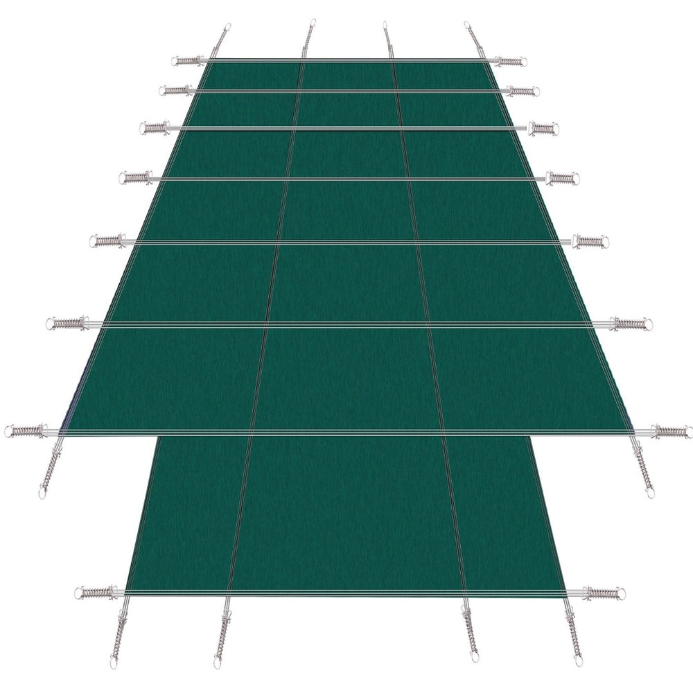 English Elm Pool Safety Cover for 16x32 Rectangular Inground with Step Polypropylene Mesh Winter Green W465P203694