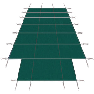English Elm Pool Safety Cover for 16x32 Rectangular Inground with Step Polypropylene Mesh Winter Green W465P203694